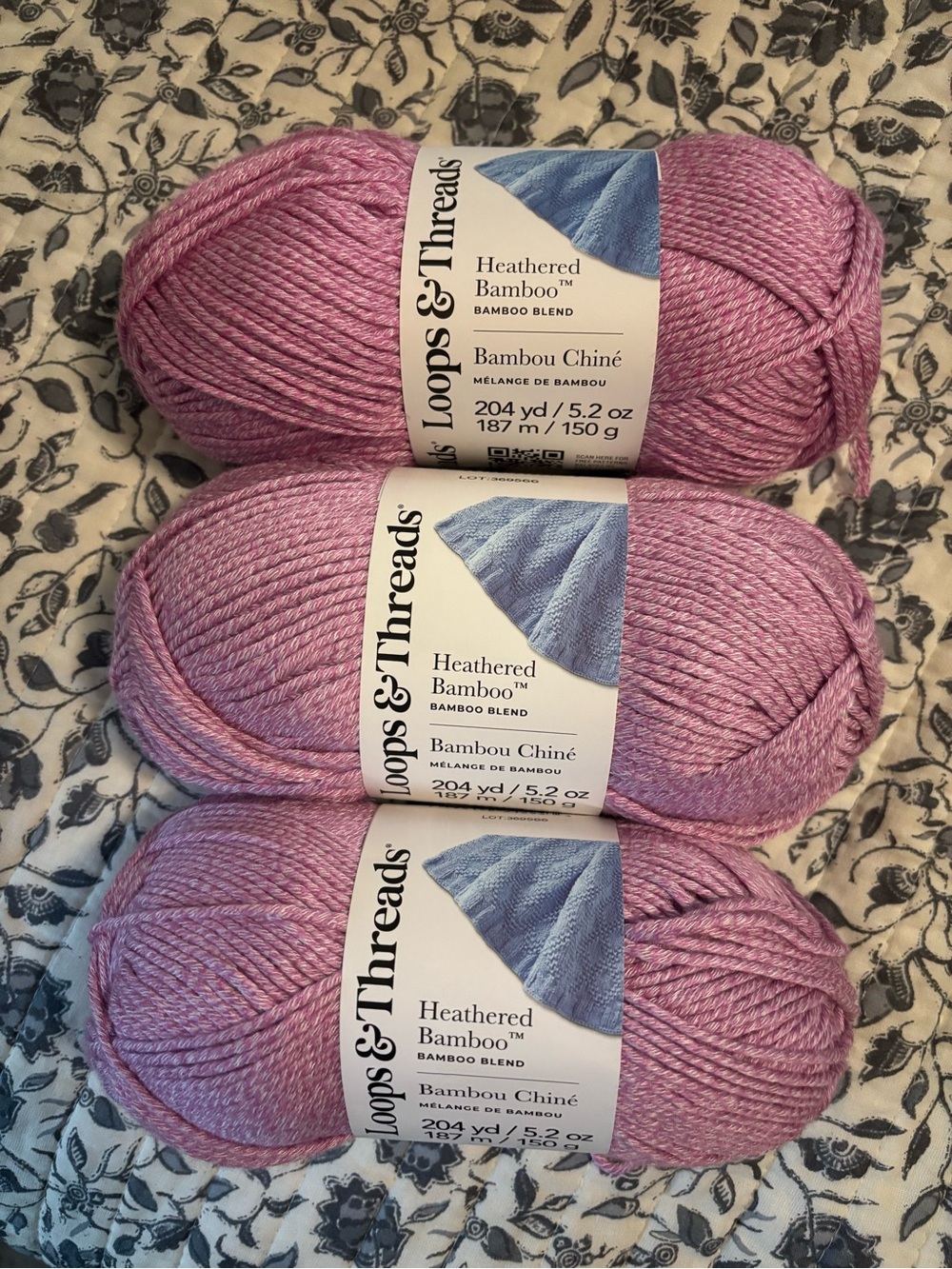 Loops & Threads Heathered Bamboo Yarn - Taffy (3 Skeins)